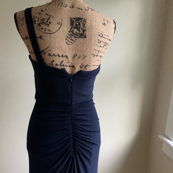 Xscape blue one shoulder dress size 4 - Picture 8 of 16